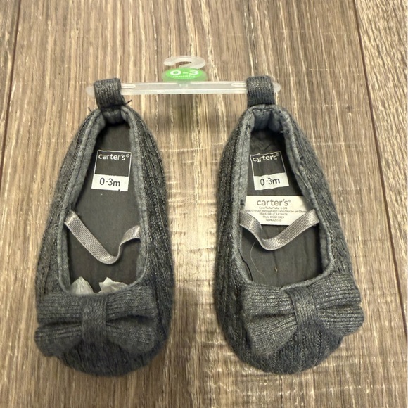 Carter's Other - CARTER'S Baby Girls Cable Knit Ballet Flat w/ Bow CRIB SHOE Gray 0-3 months